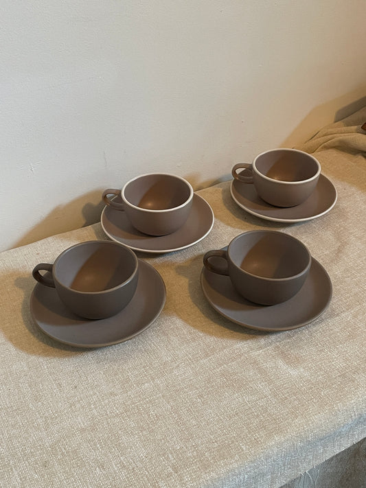Heath Ceramic Cup and Saucer • Set of 4