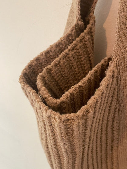 Brown Sweaterknit Shoulder Bag
