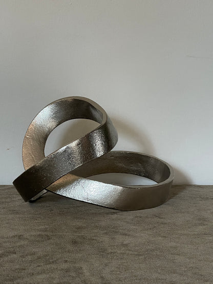 Large Silver Metal Knot Sculpture