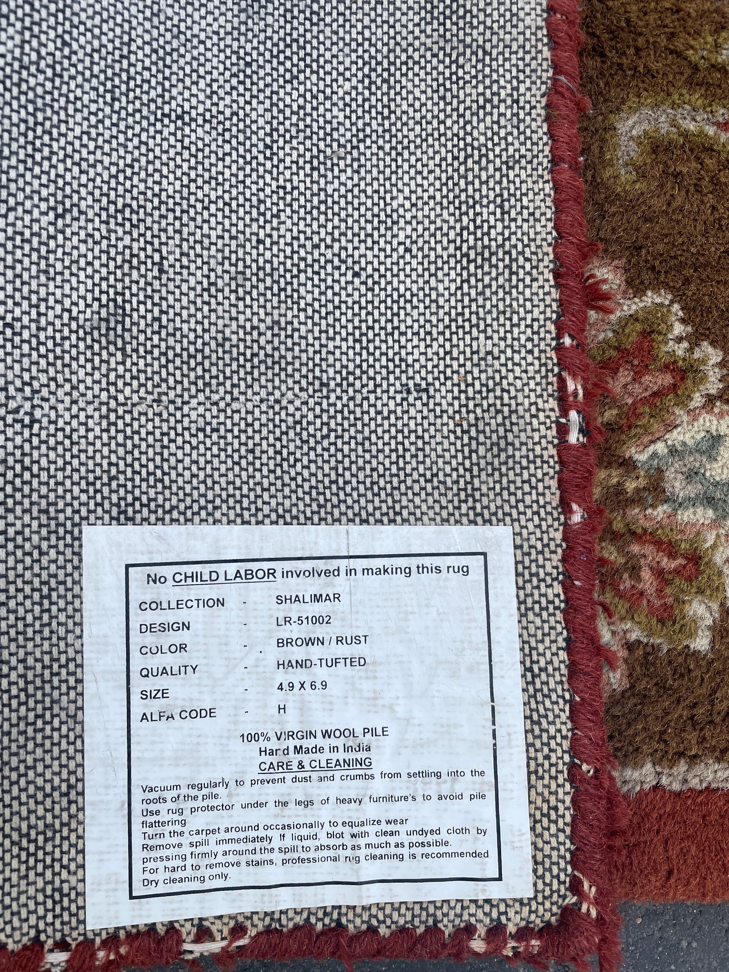 Shalimar Hand-tufted Rust and Brown Floral Wool Area Rug 5x7