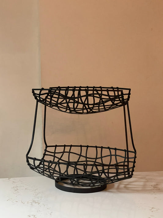 Woven Metal Tiered Fruit Rack