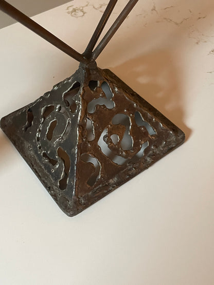 Filigree Welded Brutalist Candelabra