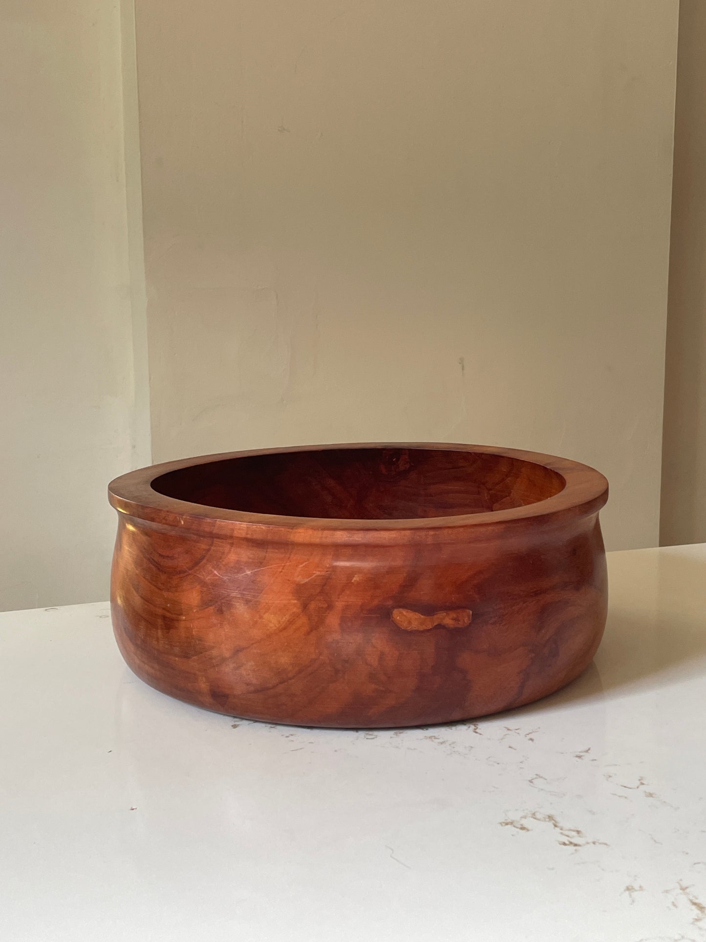 Large Hand carved and Turned Mexican Guamuchil Wood Salad Bowl