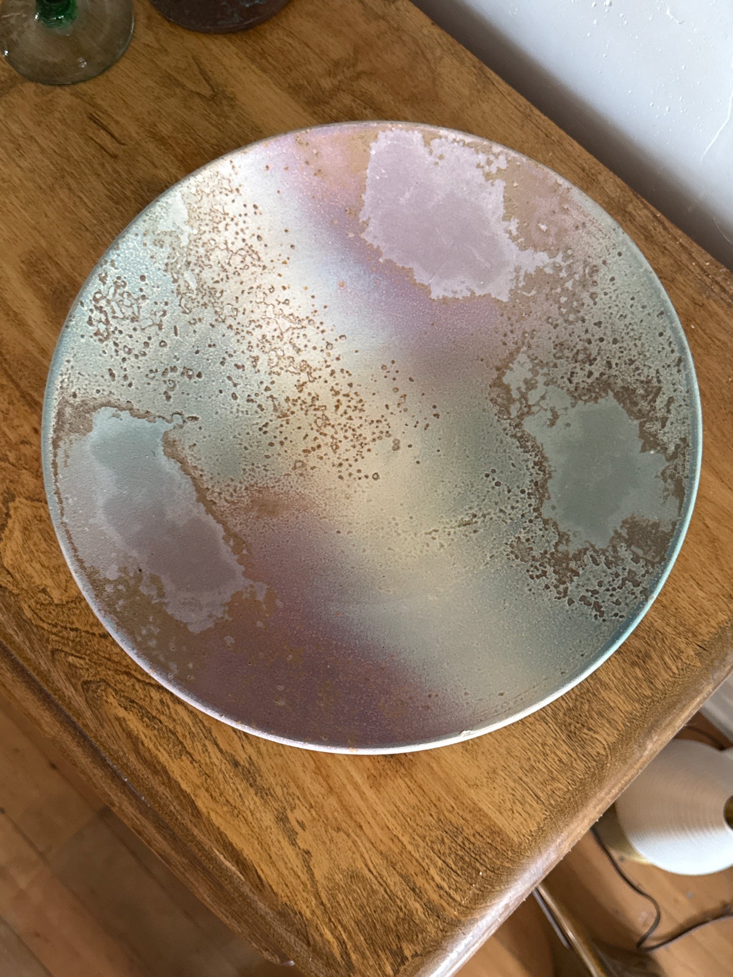 Tony Evan’s Studio Pottery Collectible Raku Fired, Modernist Bowl, signed #82