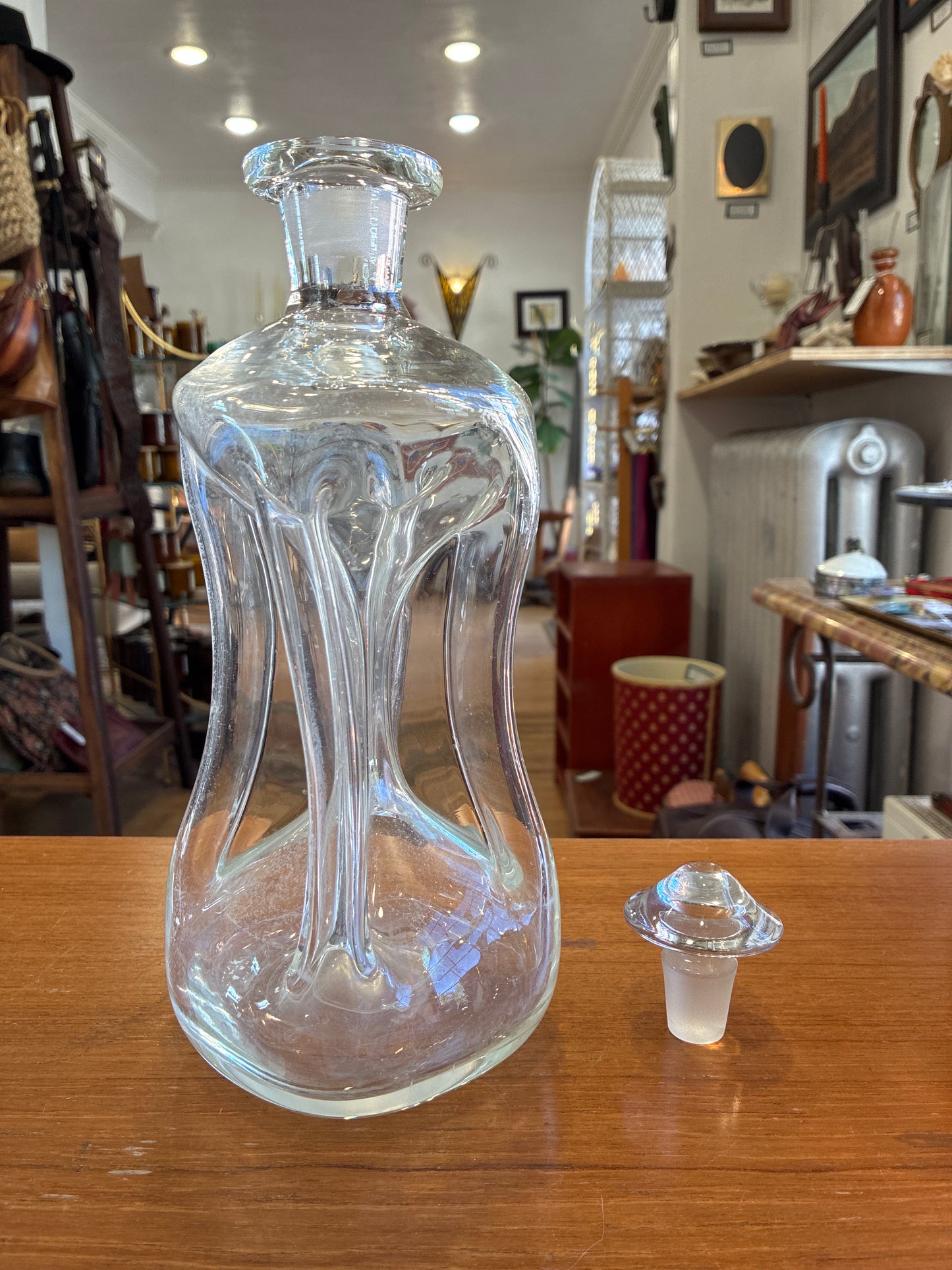 Danish Holmegaard Kluk Flaske Glass Decanter & Glass Cork