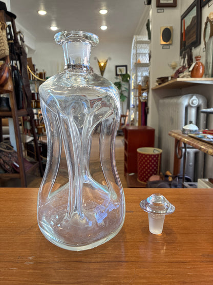 Danish Holmegaard Kluk Flaske Glass Decanter & Glass Cork
