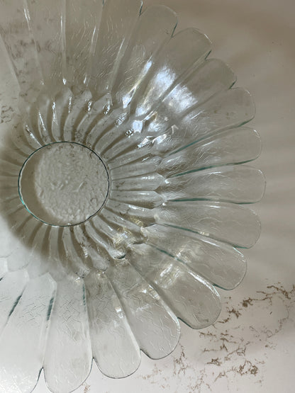 Large Sculpted Glass Flower Bowl