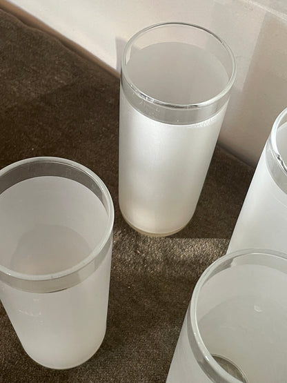Vintage Frosted Tom Collins Pillar Glasses sold as set of 6