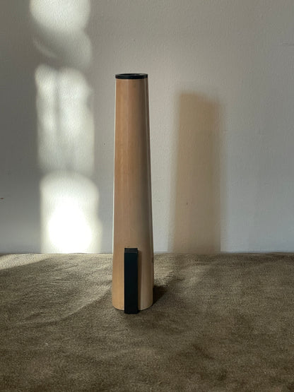 Dansk Light Wood and Cast Iron Candle Holder