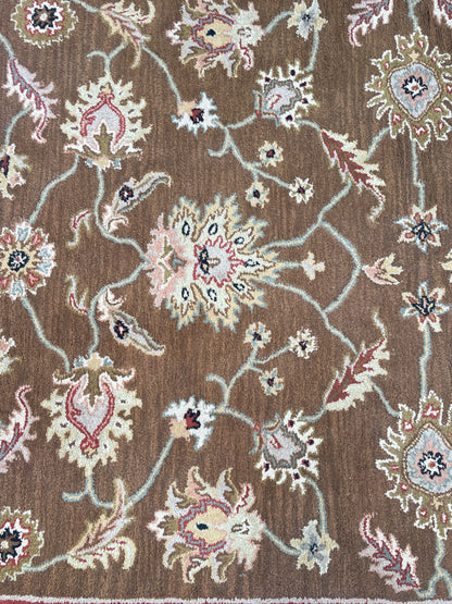 Shalimar Hand-tufted Rust and Brown Floral Wool Area Rug 5x7