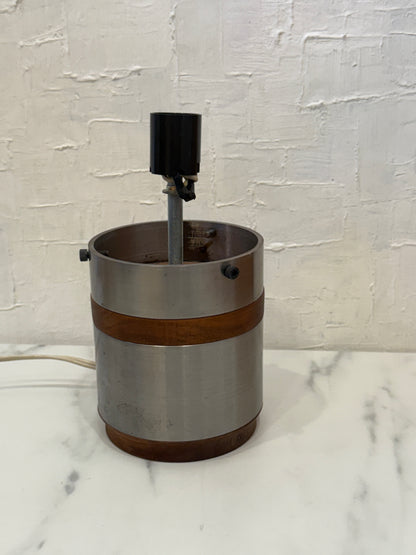 Galvanized Steel & Wood Industrial Table Lamp