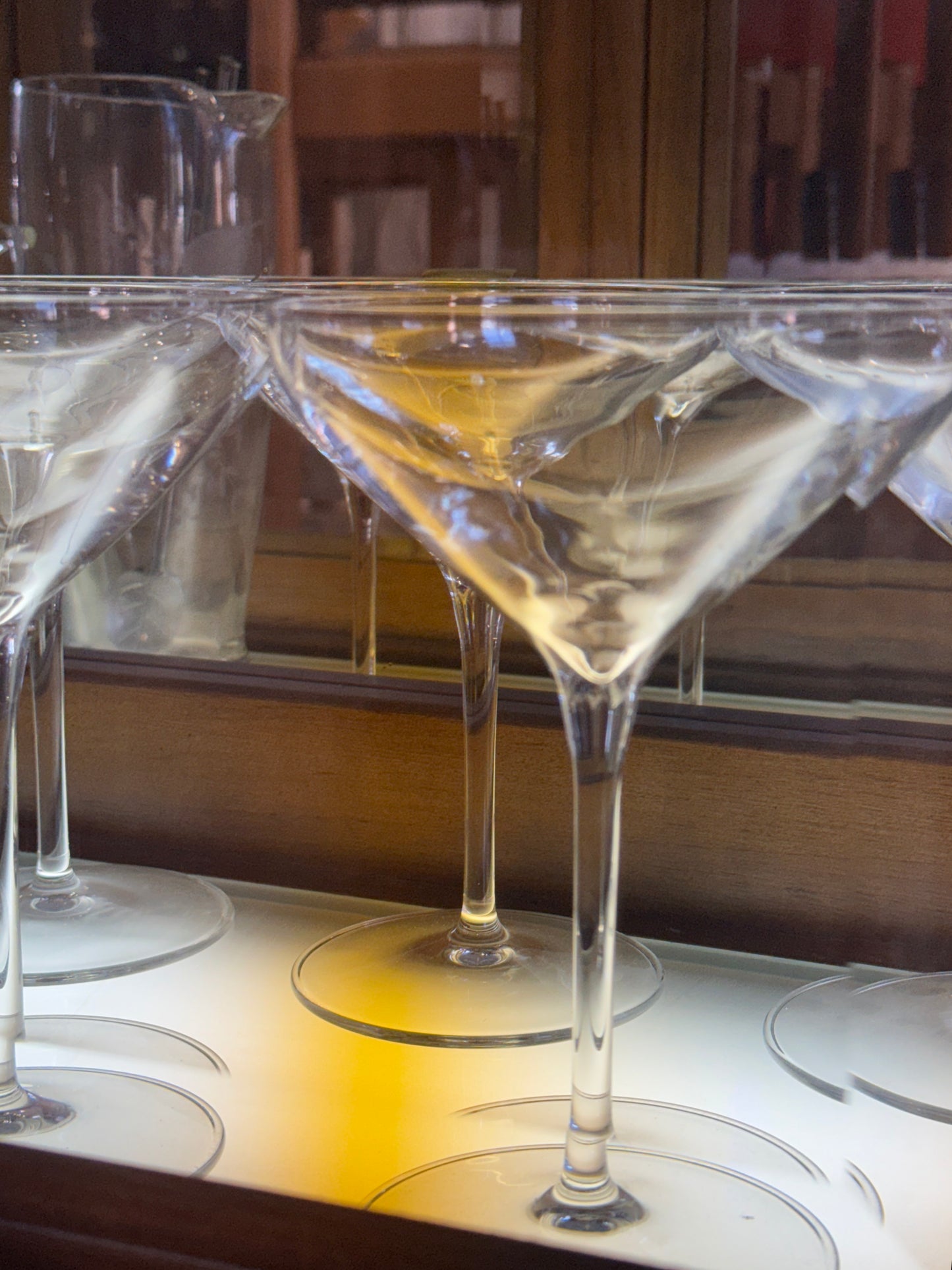 Clear Glass Balloon Coupe Stemware sold as set of 5