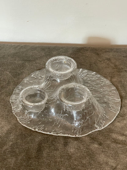 Finnish Meri Lasi Volcano Glass Tea Light Holder