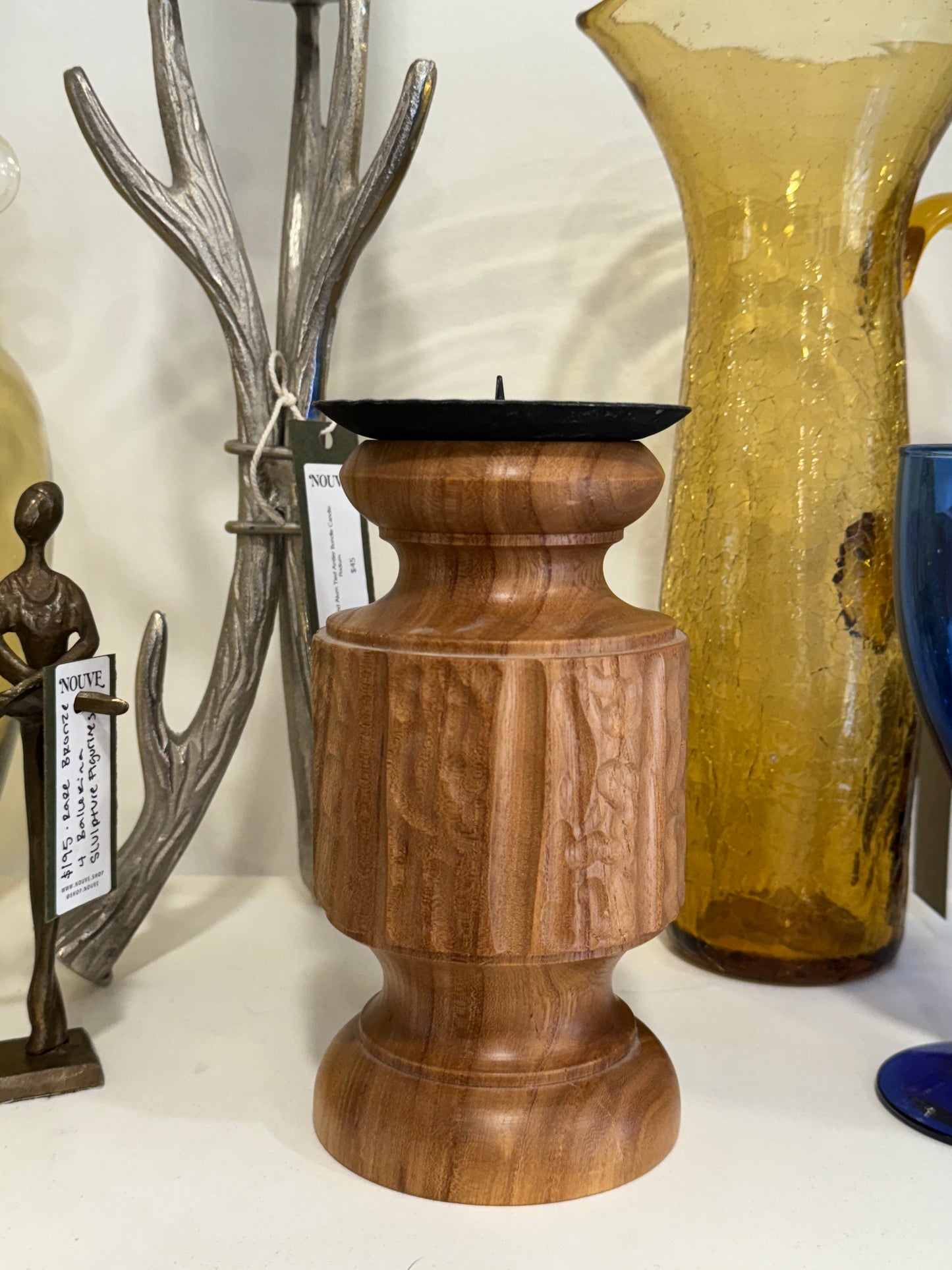 Handcrafted Wood Turned Candle Podium by E. Abegglen