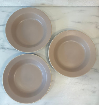 Trio Heath Ceramics Rim Line Pasta Bowl Plates, Stamped