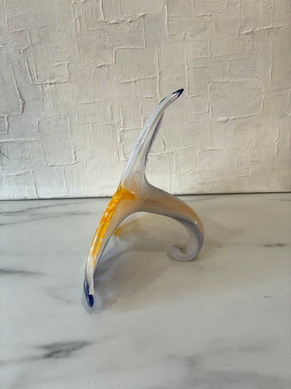 Italian Murano Sculpted Glass Flower Sculpture