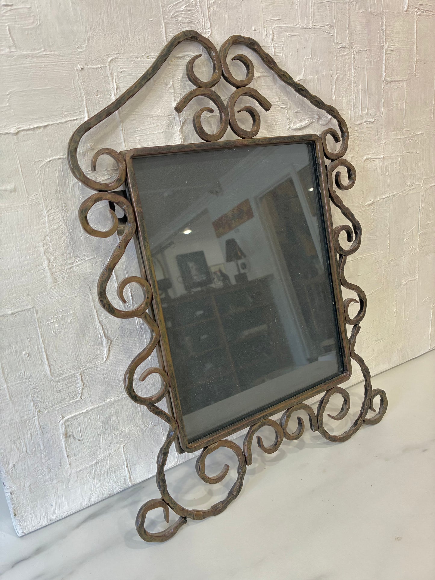 Fused Iron Scrolling Spiral Wall Photo  Frame