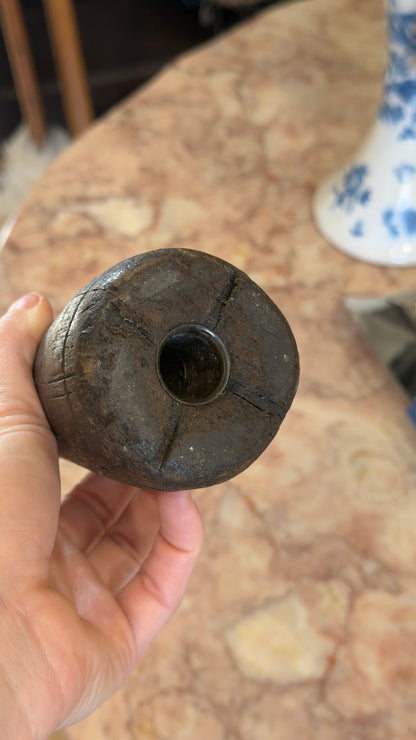 Vintage Wool Loom Spool Candle Holder