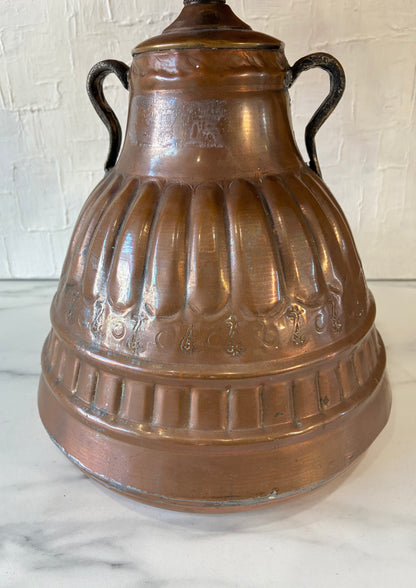 Vintage Copper Vessel Lamp w/ Vintage Lamp Shade