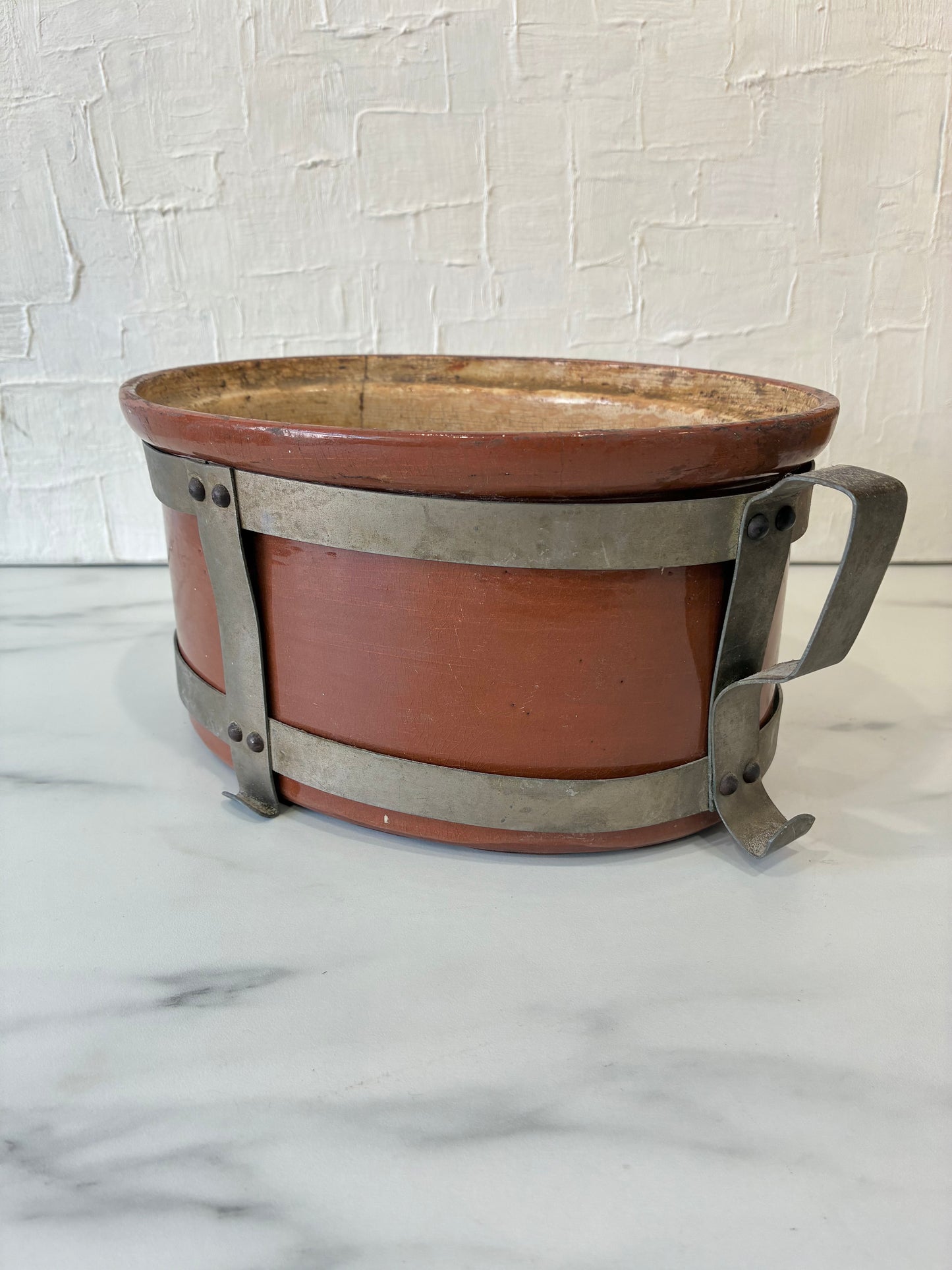 Vintage Weller Stoneware Crock in Made Metal Stand