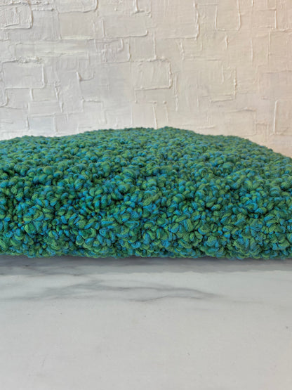 Vintage Handcrafted Peacock Green Carpet Textile Handbag