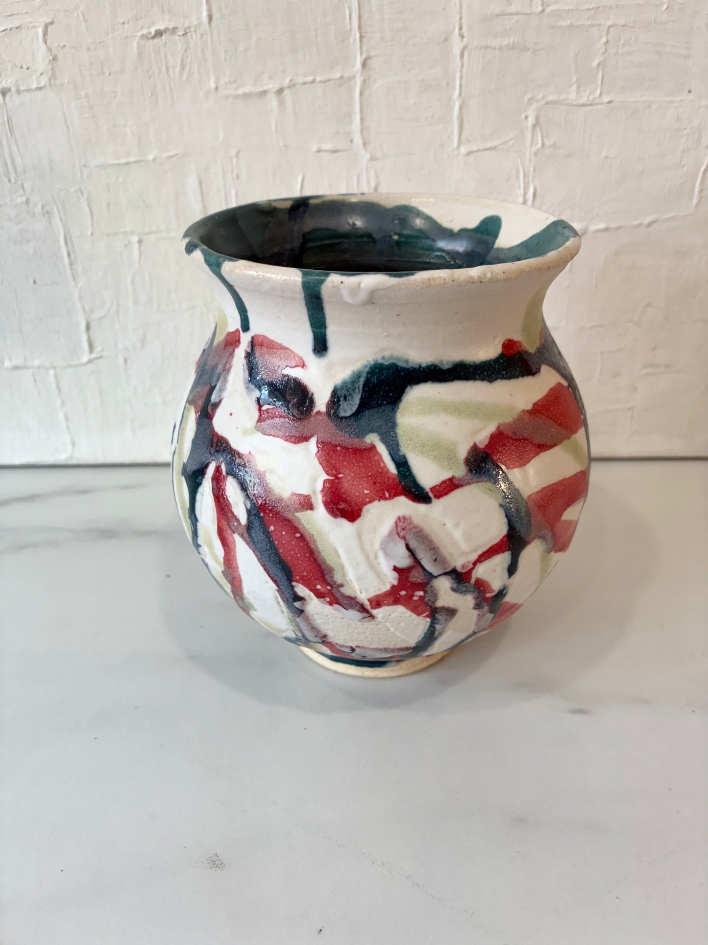 Coral Glaze Wheel Thrown Ceramic Vessel by Emma TB