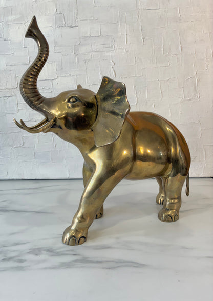 Midcentury Large, Brass Elephant Statue