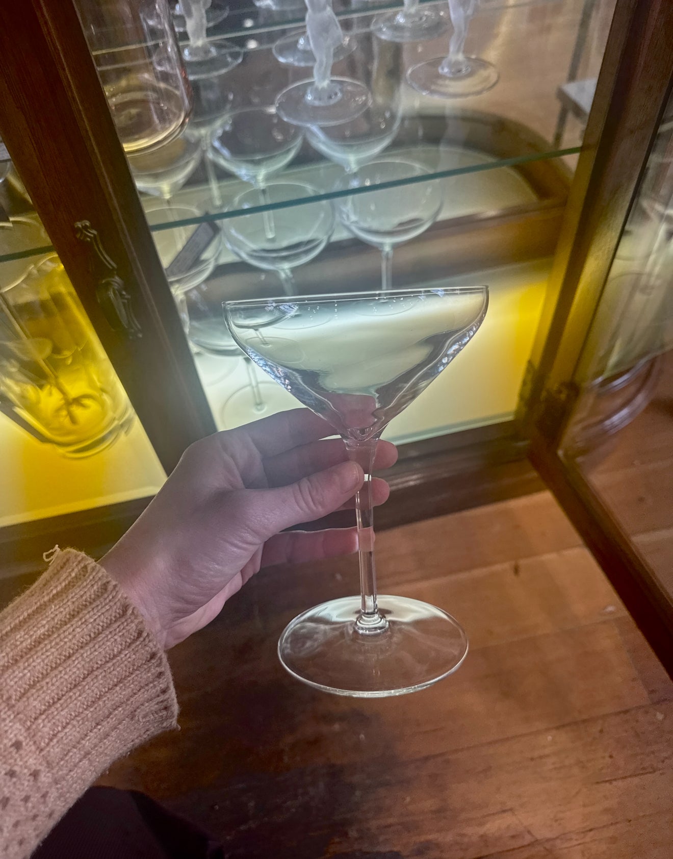 Clear Glass Balloon Coupe Stemware sold as set of 5