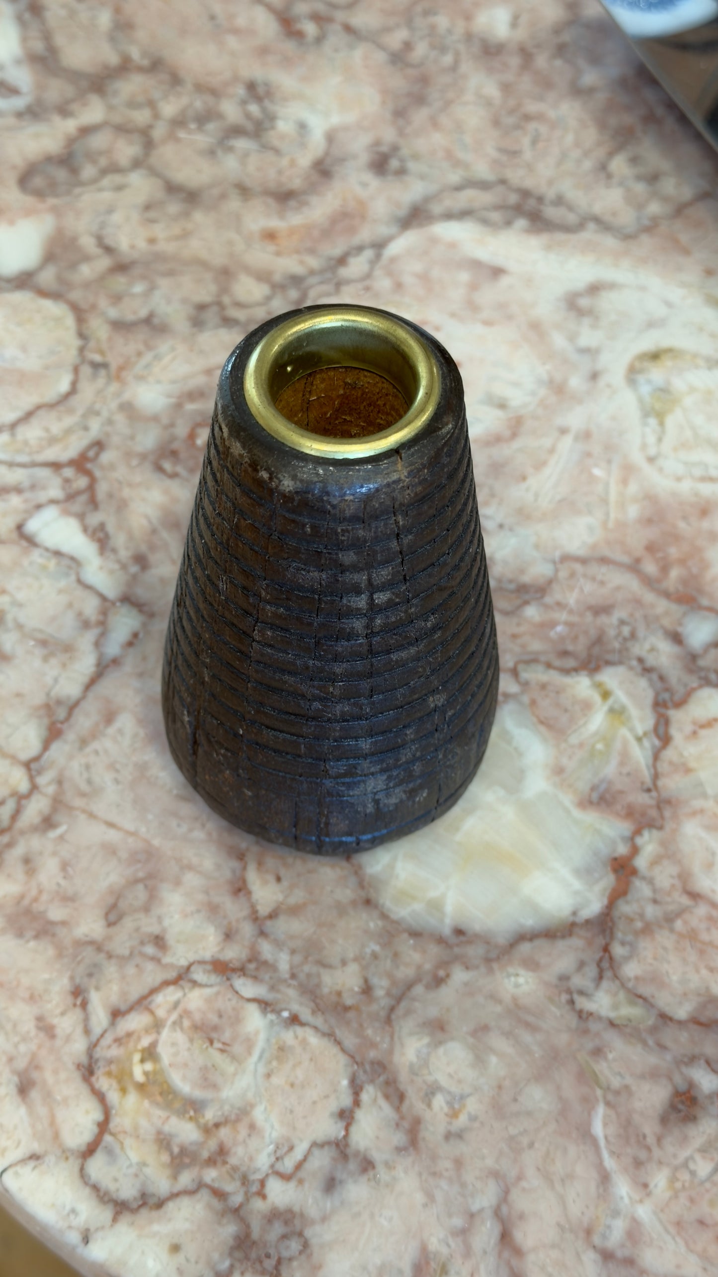 Vintage Wool Loom Spool Candle Holder