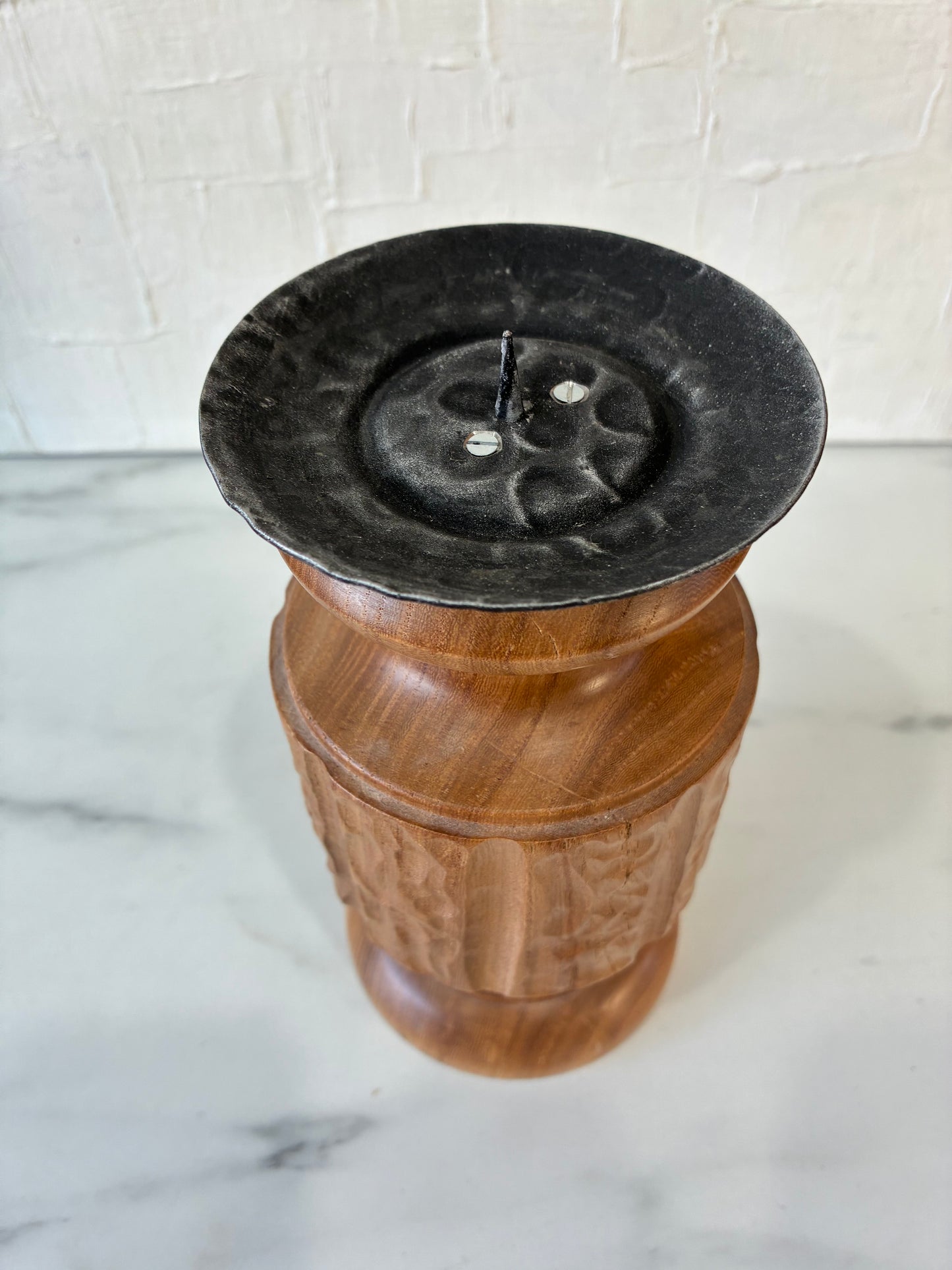 Handcrafted Wood Turned Candle Podium by E. Abegglen