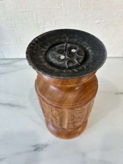 Handcrafted Wood Turned Candle Podium by E. Abegglen