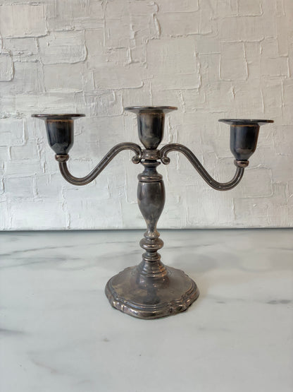 Silver Plated 3-Headed Candelabra, Sold as Pair