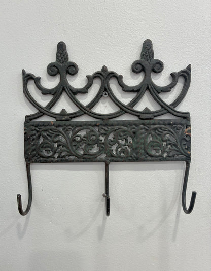Carved Metal & Iron Filagree Wall Hooks