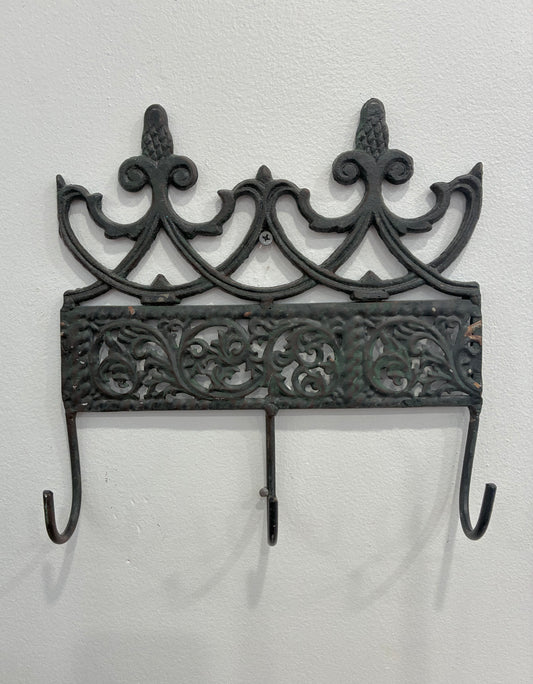 Carved Metal & Iron Filagree Wall Hooks