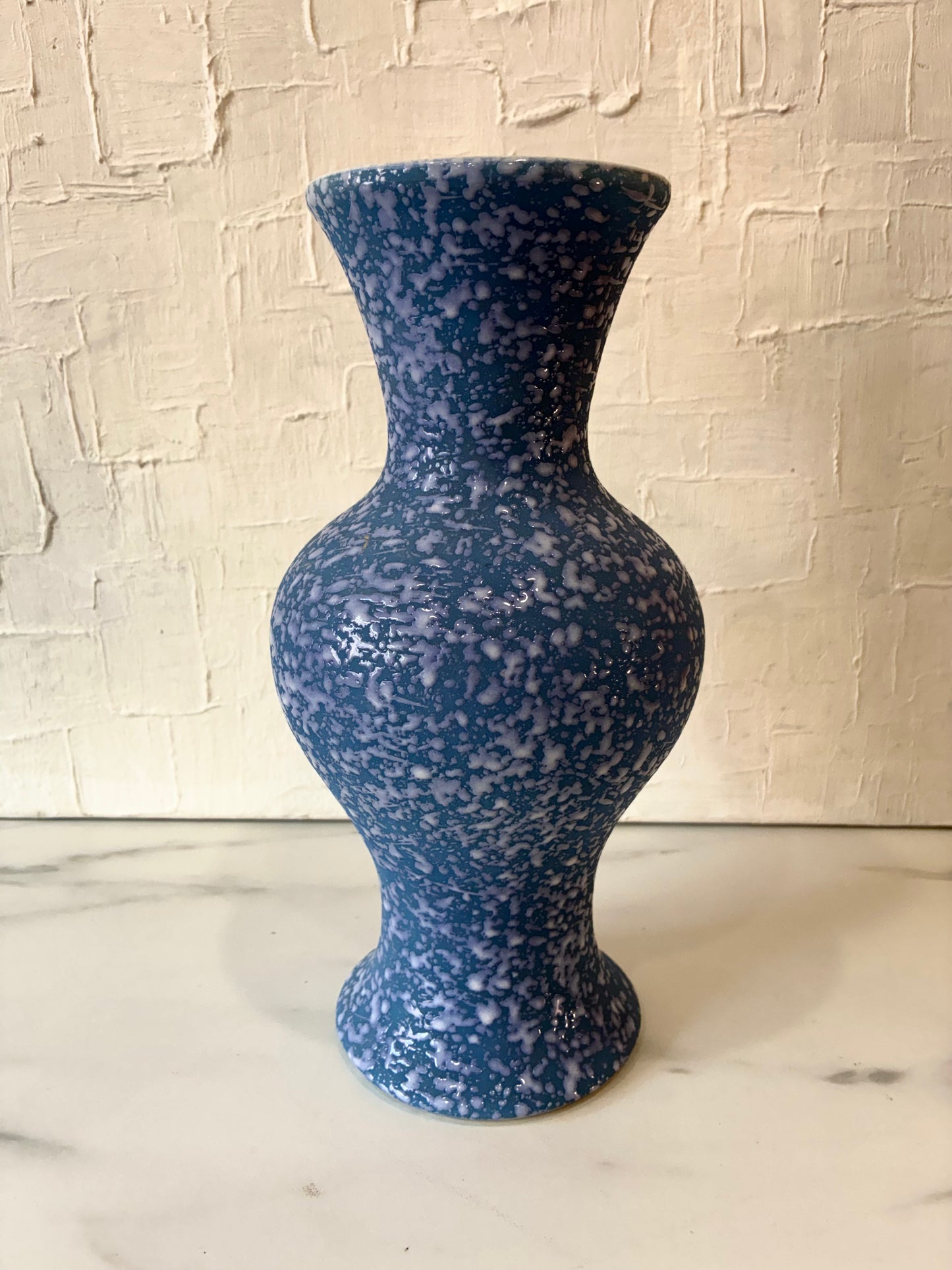 Vintage Molded Ceramic Periwinkle Speckled Vase