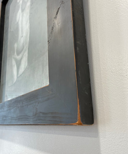 Original Charcoal Body Study Bust in a Thick Wood Black Frame