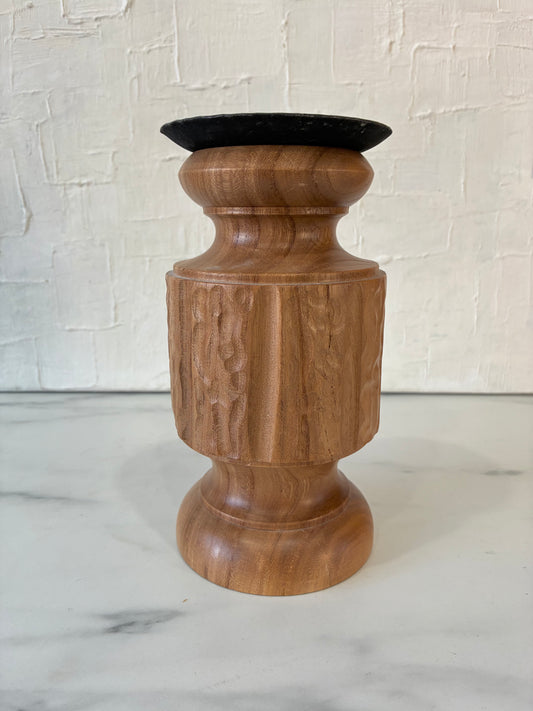 Handcrafted Wood Turned Candle Podium by E. Abegglen