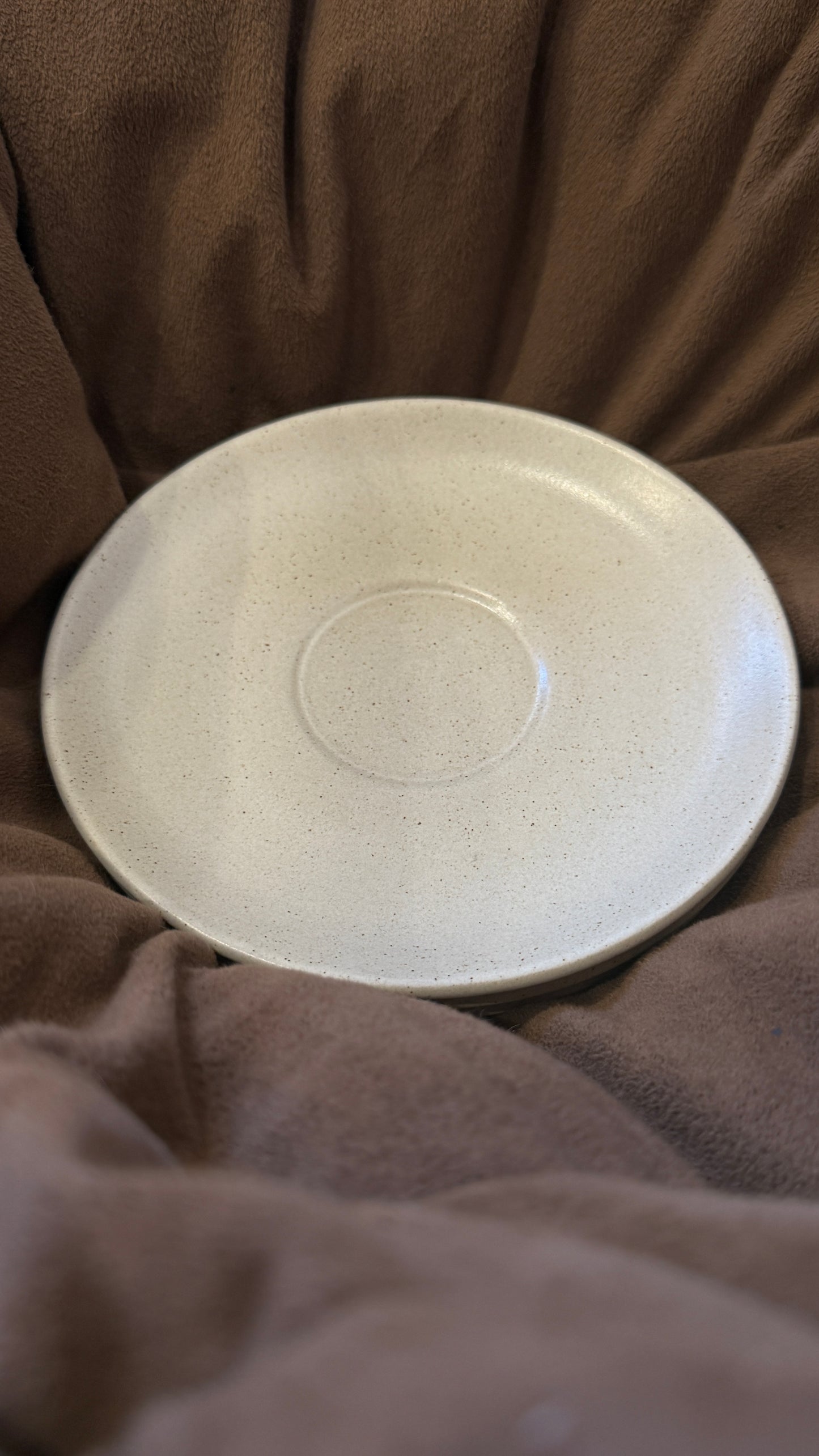 Trio of 1948 Coupe Sand Glazed Heath Ceramic Bread & Butter Saucer plates
