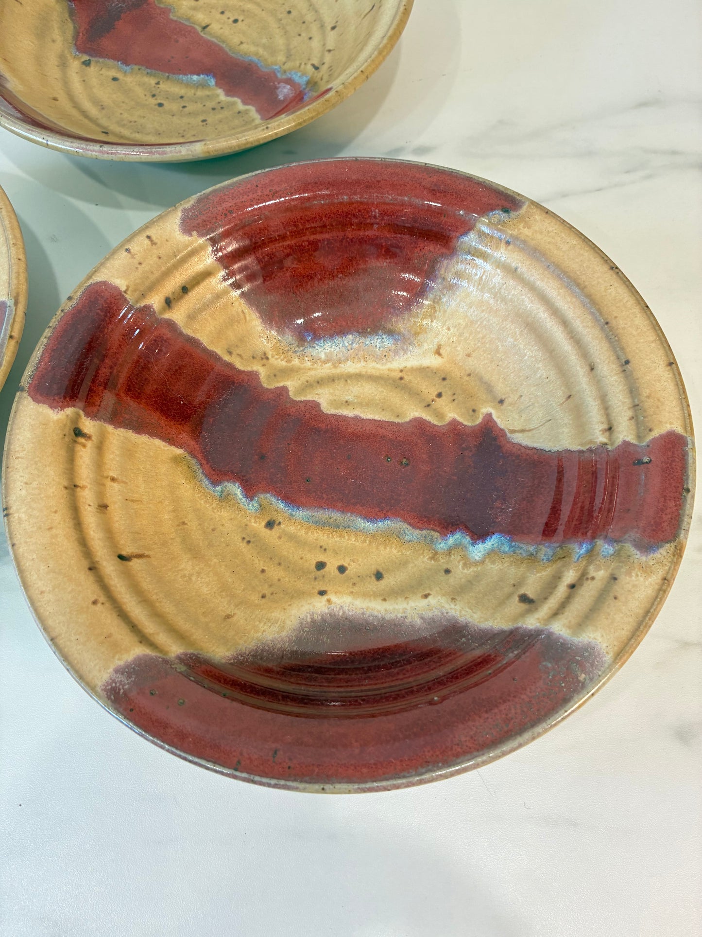 Trio of Studio Thrown Salad Bowls, Signed