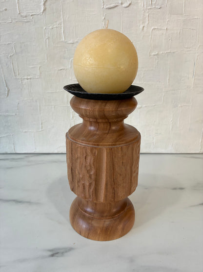 Handcrafted Wood Turned Candle Podium by E. Abegglen