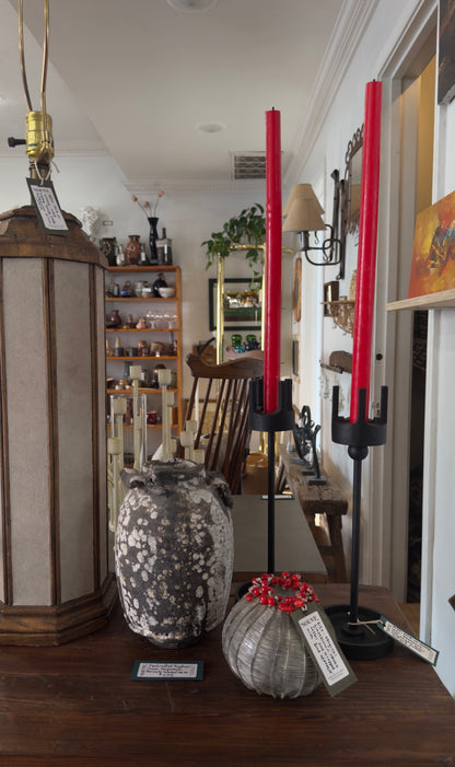 Original Glassblown Urchin Vessel Web Wrapped with Bead Adornment