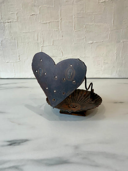 Handmade & Welded Heart Incense Rest/ Tea-light Candle