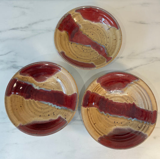 Trio of Studio Thrown Salad Bowls, Signed