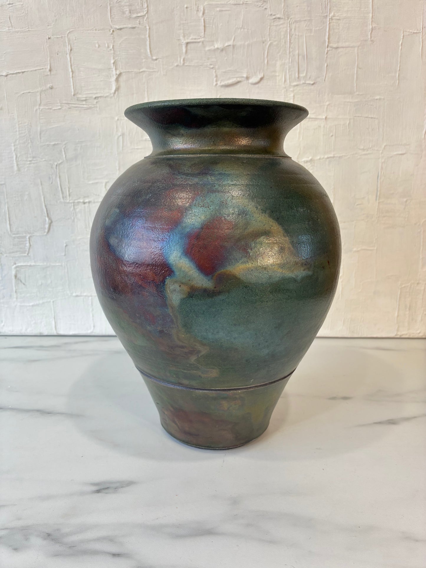 Wheel Thrown Raku Fired Vase by Tristan