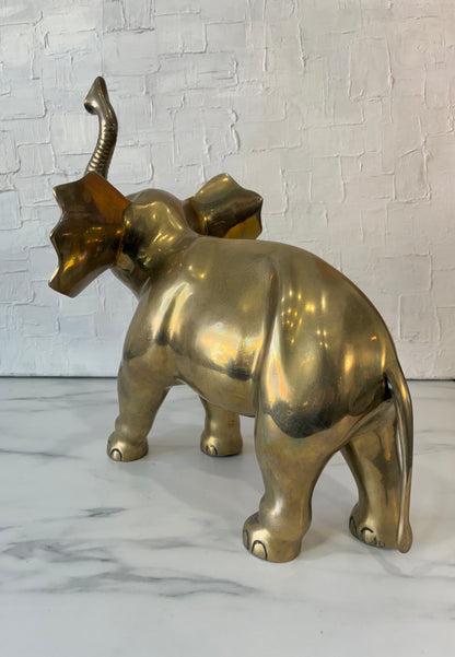 Midcentury Large, Brass Elephant Statue