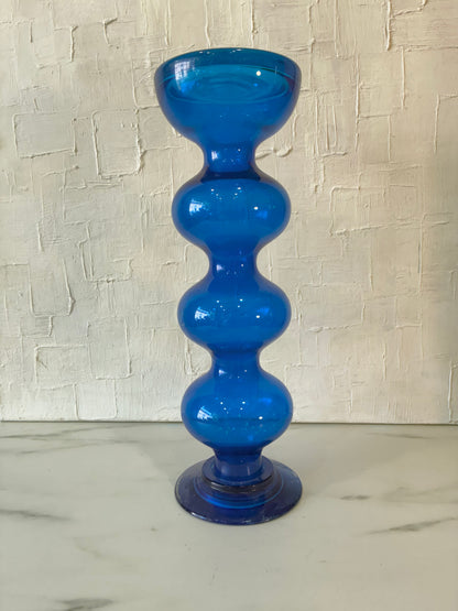 Vintage Anne Nilsson for IKEA Blue Bubble Glass Pillar Candle Holder