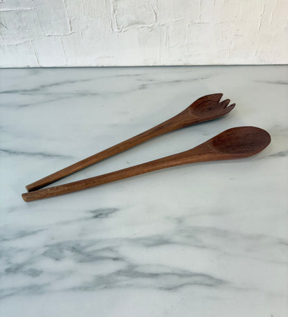 7 Piece MCM Knobler Teak Salad Bowl Set w/ Servers