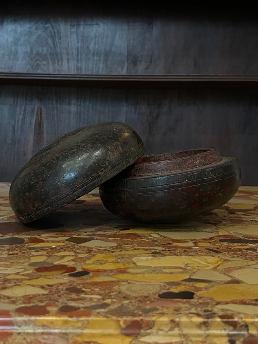 Vintage Wood Turned Rocking Stash