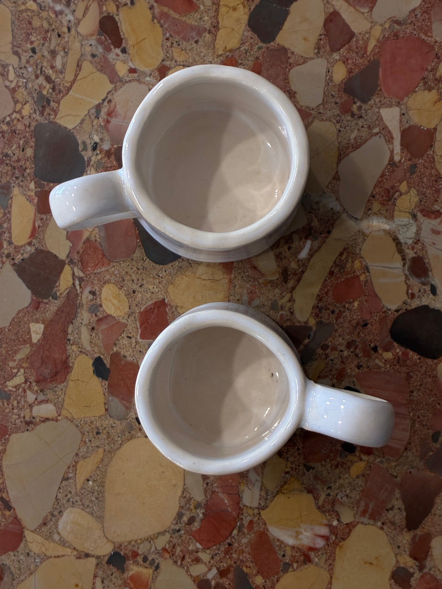 Hand Sculpted Roasted Marshmallow Pair of Espresso Mugs by a.A.