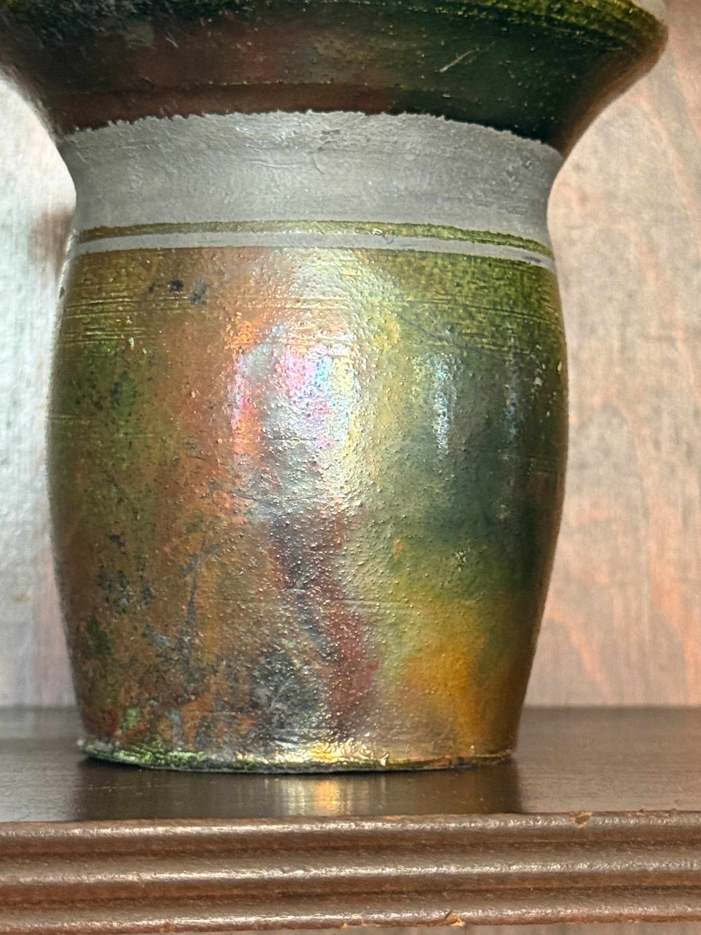 Wheel Thrown Flared Top Raku Fired Vase by CD